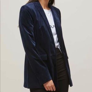 Miss Selfridge velvet blazer in navy- size 2